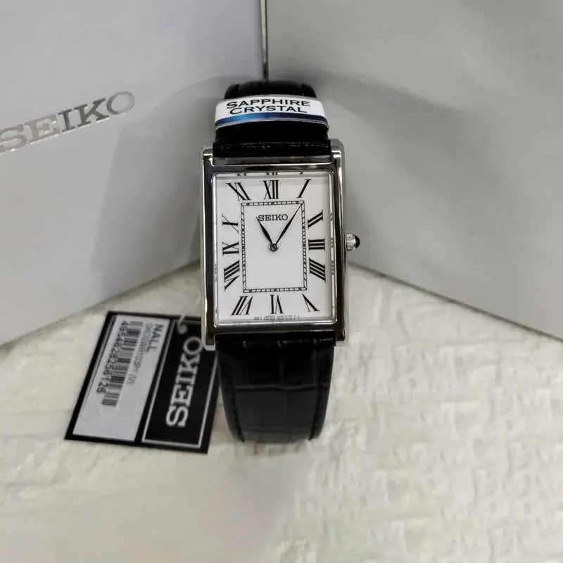 Seiko Classic Tank Style Roman Numerals Men's Watch- SWR103P1